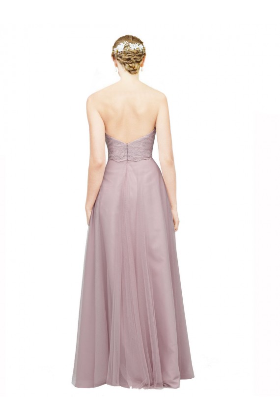 Outlet Light Lilac Trapèze Tulle Dentelle Longue Robes demoiselle d'honneur