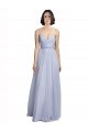 Outlet Lilas Trapèze Bretelles spaghetti Tulle Longue Robes demoiselle d'honneur