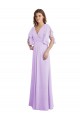Outlet Lilas Trapèze Col V Mousseline Longue Robes demoiselle d'honneur