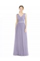 Outlet Lilas Trapèze Col V Tulle Longue Robes demoiselle d'honneur