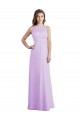 Outlet Lilas Trapèze Licou Mousseline Longue Robes demoiselle d'honneur