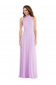 Outlet Lilas Trapèze Licou Mousseline Longue Robes demoiselle d'honneur