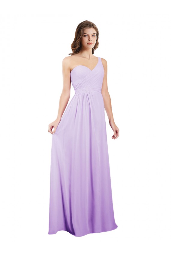 Outlet Lilas Trapèze Mousseline Longue Robes demoiselle d'honneur