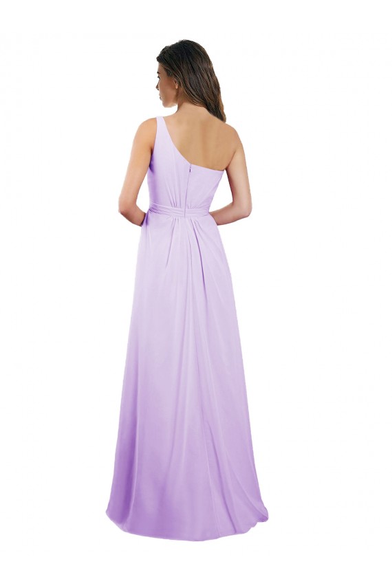 Outlet Lilas Trapèze Mousseline Longue Robes demoiselle d'honneur