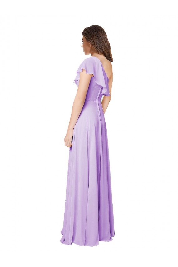 Outlet Lilas Trapèze Mousseline Longue Robes demoiselle d'honneur