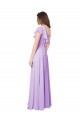 Outlet Lilas Trapèze Mousseline Longue Robes demoiselle d'honneur
