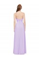 Outlet Lilas Trapèze Sans bretelle Mousseline Longue Robes demoiselle d'honneur