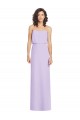 Outlet Lilas Trapèze Sans bretelle Mousseline Longue Robes demoiselle d'honneur