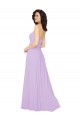 Outlet Lilas Trapèze Sans bretelle Mousseline Longue Robes demoiselle d'honneur