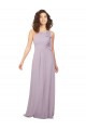 Outlet Lueur rose Trapèze Licou Mousseline Longue Robes demoiselle d'honneur
