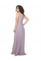 Outlet Lueur rose Trapèze Licou Mousseline Longue Robes demoiselle d'honneur
