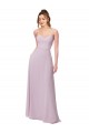 Outlet Lueur rose Trapèze Mousseline Longue Robes demoiselle d'honneur