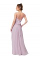 Outlet Lueur rose Trapèze Mousseline Longue Robes demoiselle d'honneur