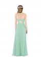 Outlet Menthe verte Fourreau Col V Mousseline Longue Robes demoiselle d'honneur