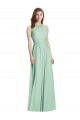 Outlet Menthe verte Trapèze Licou Mousseline Longue Robes demoiselle d'honneur