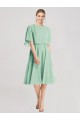 Outlet Menthe verte Trapèze Mousseline Courte Robes demoiselle d'honneur