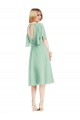 Outlet Menthe verte Trapèze Mousseline Courte Robes demoiselle d'honneur
