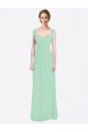 Outlet Menthe verte Trapèze Mousseline Longue Robes demoiselle d'honneur