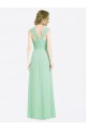 Outlet Menthe verte Trapèze Mousseline Longue Robes demoiselle d'honneur