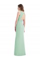 Outlet Menthe verte Trompette Col V Mousseline Longue Robes demoiselle d'honneur