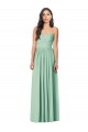 Outlet Menthe verte Trompette Sans bretelle Mousseline Longue Robes demoiselle d'honneur