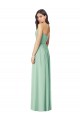 Outlet Menthe verte Trompette Sans bretelle Mousseline Longue Robes demoiselle d'honneur