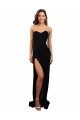 Outlet Noir Colonne Sans bretelle Col Haut Crêpe Stretch Longue Formelles Robes demoiselle d'honneur / Robes de soirée / Robes de bal