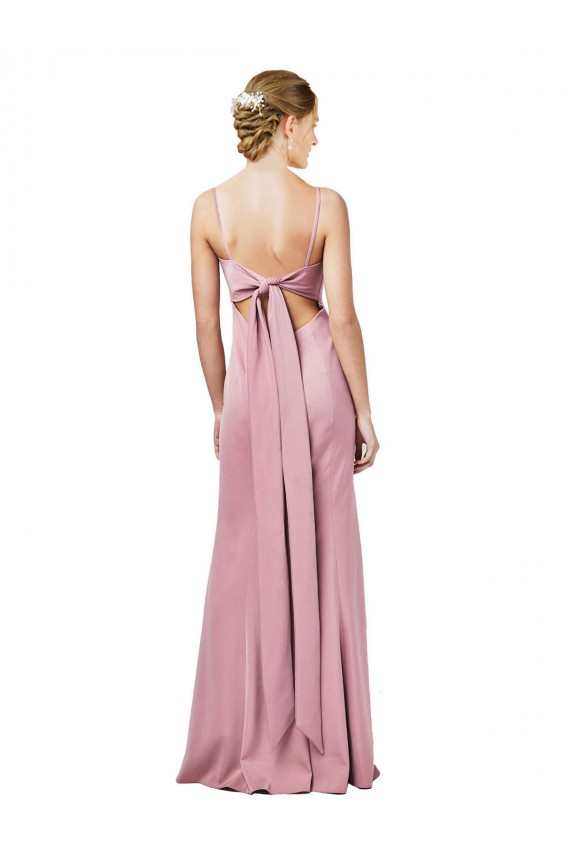 Outlet Noir Fourreau Bretelles spaghetti Col Carré Crêpe Stretch Longue Formelles Robes demoiselle d'honneur / Robes de soirée / Robes de bal