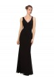 Outlet Noir Fourreau Col V Mousseline Longue Robes demoiselle d'honneur