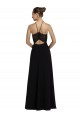 Outlet Noir Trapèze Licou Mousseline Dentelle Longue Robes demoiselle d'honneur