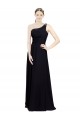 Outlet Noir Trapèze Mousseline Longue Robes demoiselle d'honneur