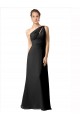Outlet Noir Trapèze Mousseline Longue Robes demoiselle d'honneur