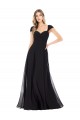 Outlet Noir Trapèze Mousseline Longue Robes demoiselle d'honneur