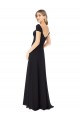Outlet Noir Trapèze Mousseline Longue Robes demoiselle d'honneur