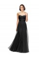 Outlet Noir Trapèze Tulle Longue Robes demoiselle d'honneur