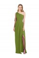Outlet Olive verte Trompette Mousseline Longue Robes demoiselle d'honneur