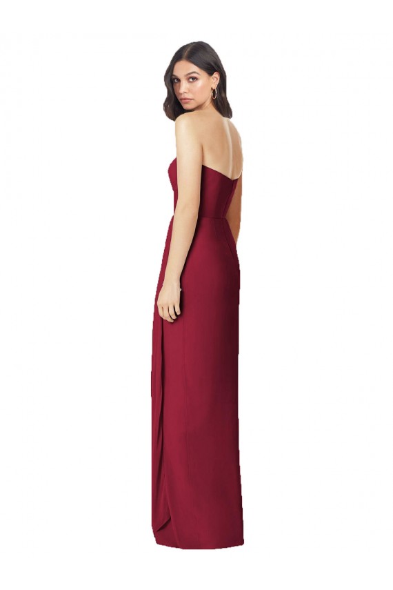 Outlet Olive verte Trompette Sans bretelle Mousseline Longue Robes demoiselle d'honneur