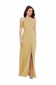 Outlet Or Trapèze Licou Mousseline Longue Robes demoiselle d'honneur