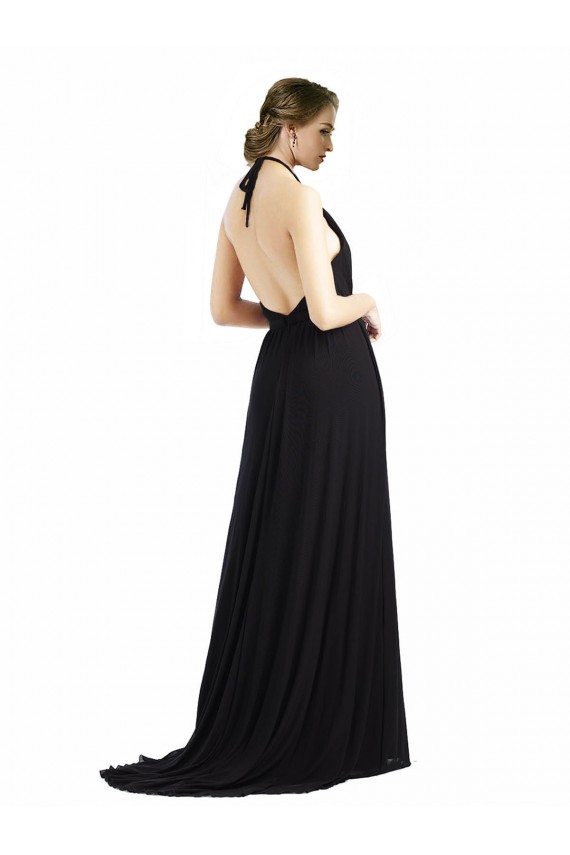 Outlet Oyster Argent Trapèze Licou Mousseline Longue Robes demoiselle d'honneur