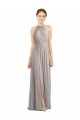 Outlet Oyster Argent Trapèze Licou Mousseline Longue Robes demoiselle d'honneur