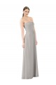 Outlet Oyster Argent Trapèze Sans bretelle Mousseline Longue Robes demoiselle d'honneur