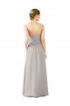 Outlet Oyster Argent Trapèze Sans bretelle Mousseline Longue Robes demoiselle d'honneur