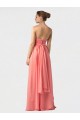 Outlet Pastèque Trapèze Licou Mousseline Longue Robes demoiselle d'honneur