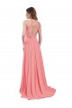 Outlet Pastèque Trapèze Licou Mousseline Longue Robes demoiselle d'honneur