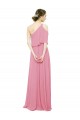 Outlet Peau Rose Trapèze Mousseline Longue Robes demoiselle d'honneur