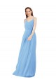 Outlet Periwinkle Fourreau Col V Mousseline Longue Robes demoiselle d'honneur