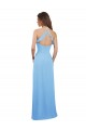Outlet Periwinkle Trapèze Bretelles spaghetti Mousseline Longue Robes demoiselle d'honneur