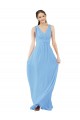 Outlet Periwinkle Trapèze Col V Mousseline Longue Robes demoiselle d'honneur
