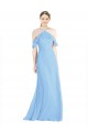 Outlet Periwinkle Trapèze Licou Mousseline Longue Robes demoiselle d'honneur
