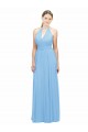 Outlet Periwinkle Trapèze Licou Mousseline Longue Robes demoiselle d'honneur